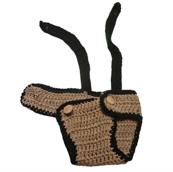 Hand Crafted Newborn 3-pc Set Crochet Photography props Hat diaper cover-up boot - Picture 8 of 17